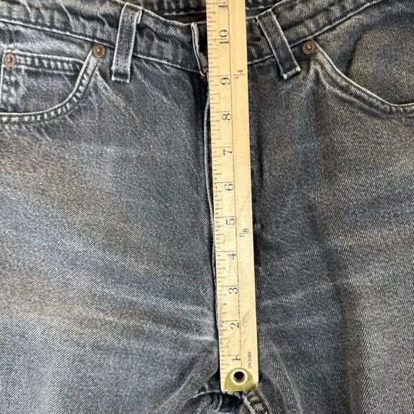 Levi Strauss & Co Womens Size 9 Denim Jeans Black Tapered Leg Relaxed Distressed - Picture 12 of 14